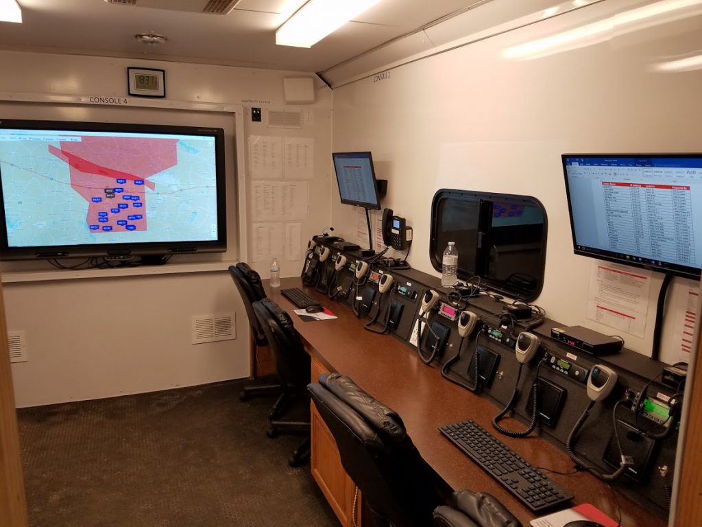 Inside the mobile command platform operations room